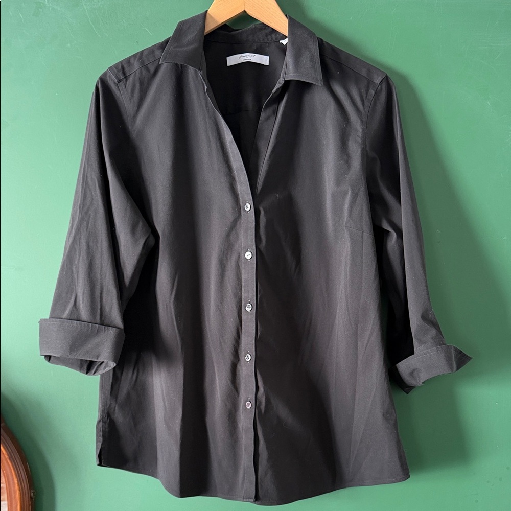 Foxcroft No Iron Stretch 3/4 Sleeve Shirt Non-Iron Womens 14